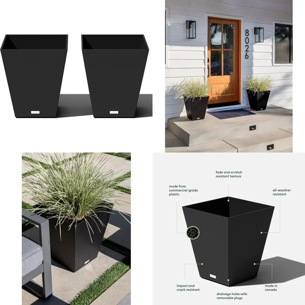 Veradek Pure Series Nobleton Plastic Planter - Large Pots for Indoor or Outdoor Porch/Patio | Durable All-Weather Use with Drain
Veradek Pure Series Nobleton Plastic Planter - Large Pots for Indoor or Outdoor Porch/Patio | Durable All-Weather Use with Drain