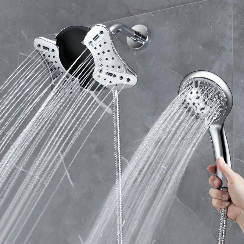 Shower Head with Handheld Spray Combo: 2 in 1 Rainfall Shower Heads high pressure & Handheld Shower Head, 9 Spray
Shower Head with Handheld Spray Combo: 2 in 1 Rainfall Shower Heads high pressure & Handheld Shower Head, 9 Spray