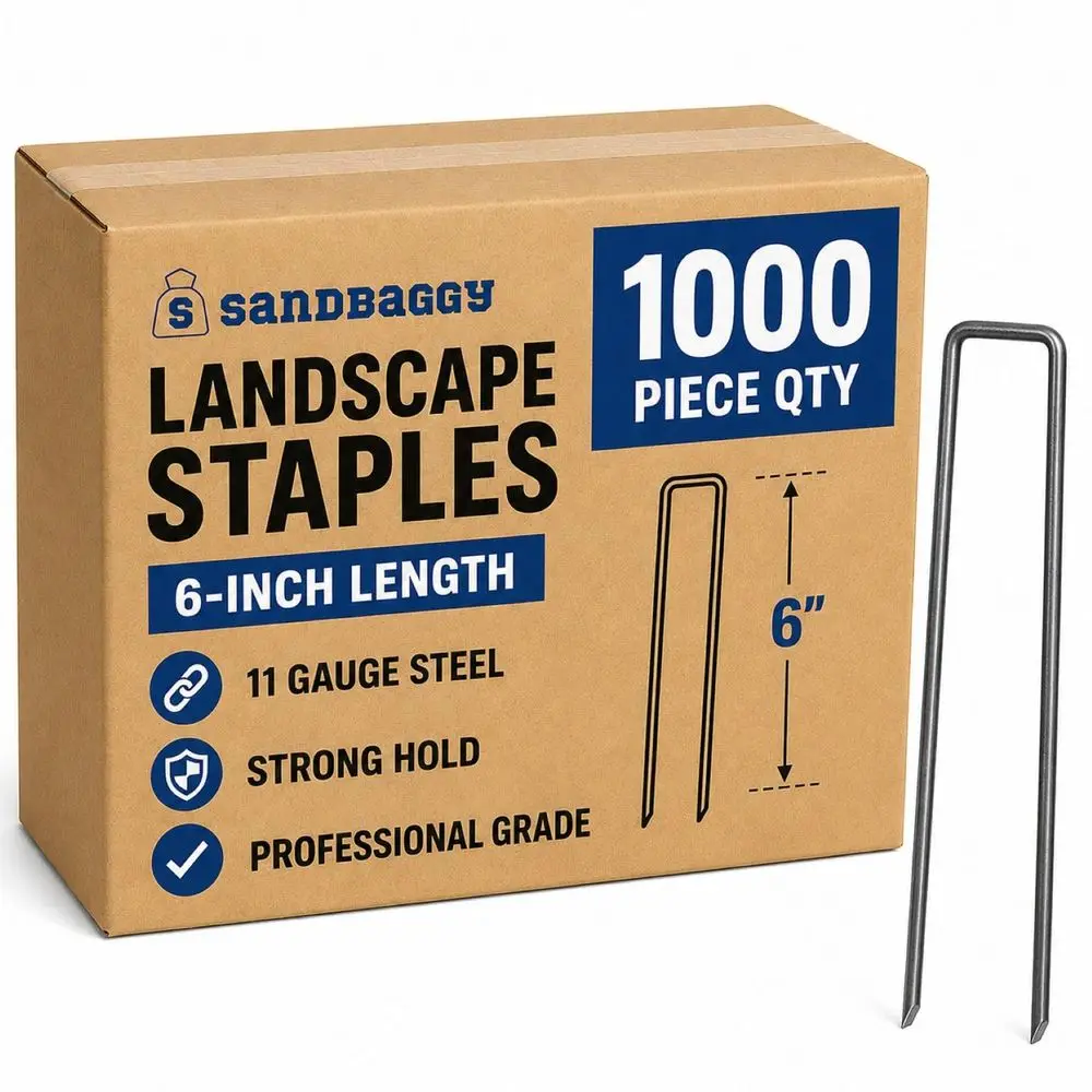 6 Inch 1000 Pack 11 Gauge Heavy Duty Steel Garden Staples for Weed Barrier Fabric, Sod, Turf, Netting, and Drip Irrigation Tubin
6 Inch 1000 Pack 11 Gauge Heavy Duty Steel Garden Staples for Weed Barrier Fabric, Sod, Turf, Netting, and Drip Irrigation Tubin