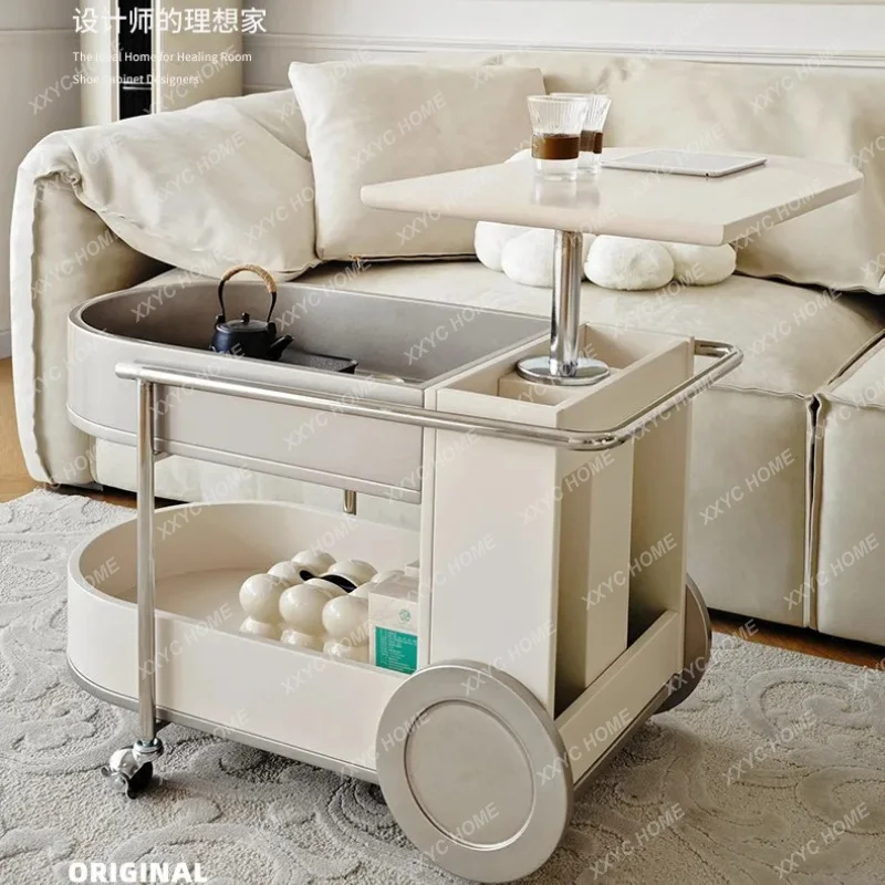 Sofa side table removable trolley lift cream wind small coffee table
Sofa side table removable trolley lift cream wind small coffee table