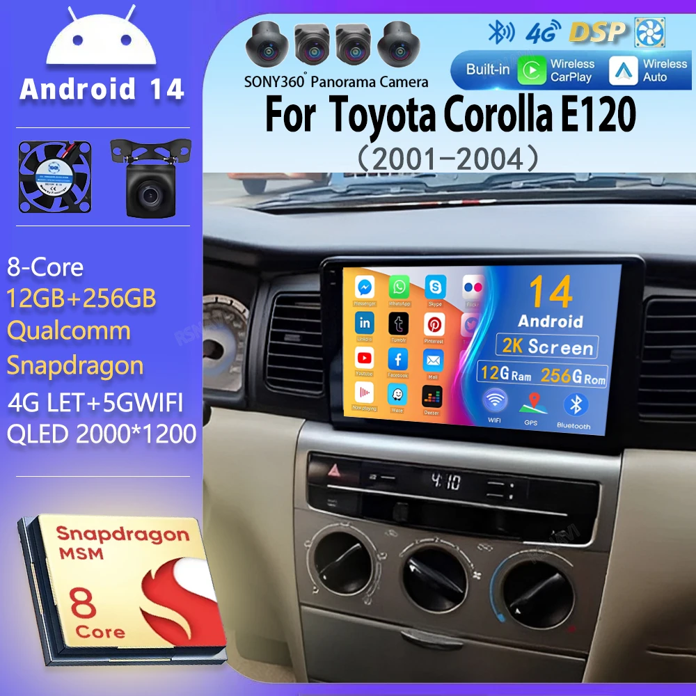 Автомобильный радиоприемник Android 14, мультимедийный плеер для Toyota Corolla E120 2001 2002 2003 2004, авто беспроводной Carplay GPS стерео DSP wifi + 4G
Автомобильный радиоприемник Android 14, мультимедийный плеер для Toyota Corolla E120 2001 2002 2003 2004, авто беспроводной Carplay GPS стерео DSP wifi + 4G