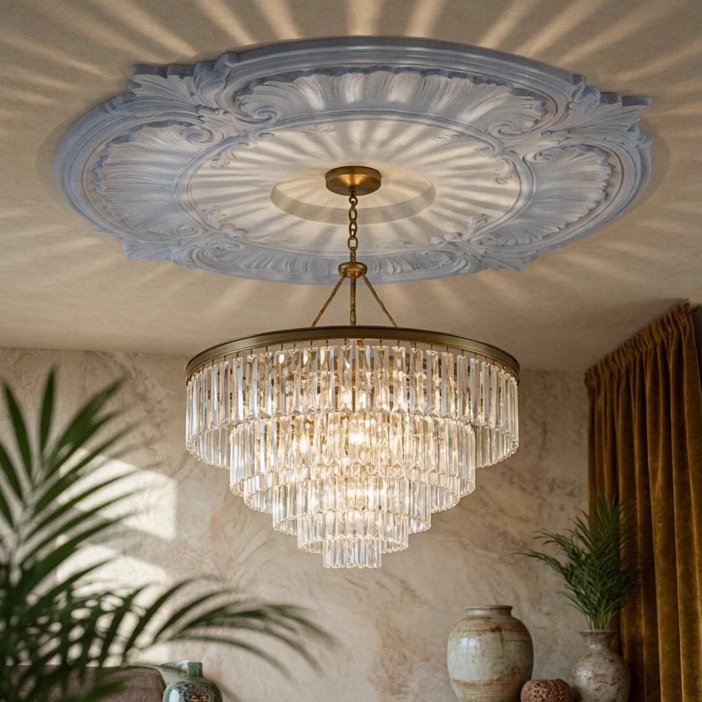 Round PU Ceiling Medallion Ornate Decorative Ceiling Medallion Light Plate French-Design Trim Collar Easy to Install
Round PU Ceiling Medallion Ornate Decorative Ceiling Medallion Light Plate French-Design Trim Collar Easy to Install