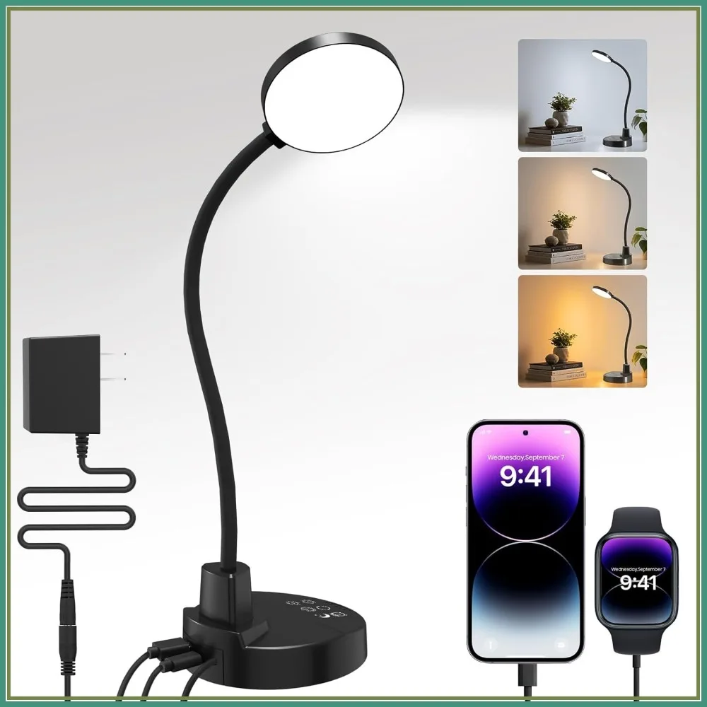 15W LED Desk Lamp,USB Charging Ports–Dimmable Table Lamp,3 Color Temps,5 Brightness,Eye-Caring Reading Light for Home Office
15W LED Desk Lamp,USB Charging Ports–Dimmable Table Lamp,3 Color Temps,5 Brightness,Eye-Caring Reading Light for Home Office