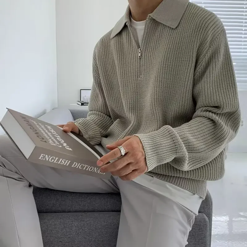 Polo Collar Sweater Men Solid Zippers Pullovers Flat Knitted Jumpers Long Sleeve High Street Sweaters Loose Fit 2024 Winter
Polo Collar Sweater Men Solid Zippers Pullovers Flat Knitted Jumpers Long Sleeve High Street Sweaters Loose Fit 2024 Winter