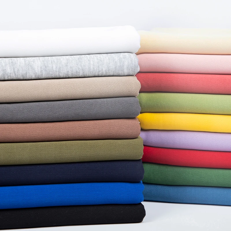 Solid color imitation cotton elastic knitted sweatshirt with small looped fabric, thickened dress, sportswear pants, fabric 
Solid color imitation cotton elastic knitted sweatshirt with small looped fabric, thickened dress, sportswear pants, fabric