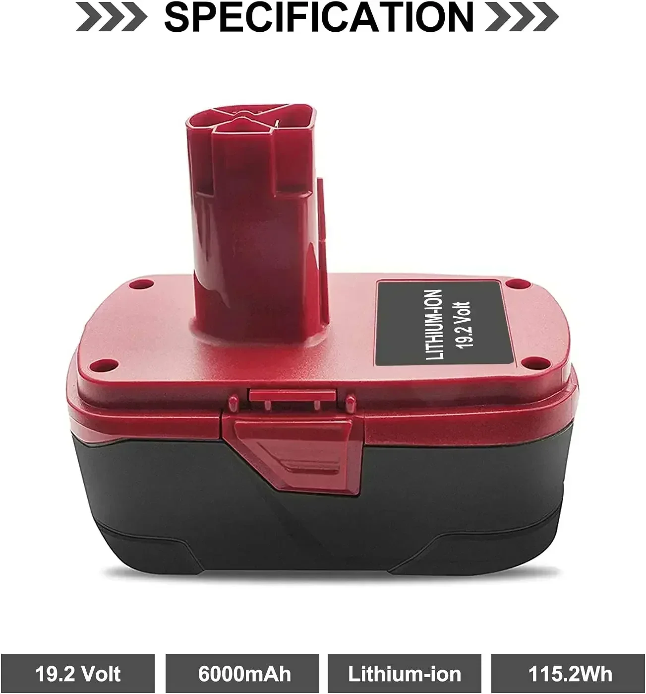 NEW 6.0Ah 19.2 Volt XCP Lithium C3 Diehard Battery for Craftsman 11375 1323903 130211004 11045 315.11485 Replacement Battery
NEW 6.0Ah 19.2 Volt XCP Lithium C3 Diehard Battery for Craftsman 11375 1323903 130211004 11045 315.11485 Replacement Battery