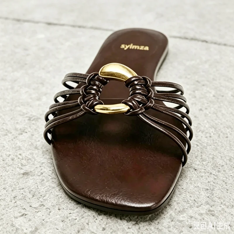 Luxury Designer Woven Metal Buckle Detail Flat Slippers Women 2026 Summer Square Toe Flats Sandals Comfortable Light Beach Shoes
Luxury Designer Woven Metal Buckle Detail Flat Slippers Women 2026 Summer Square Toe Flats Sandals Comfortable Light Beach Shoes
