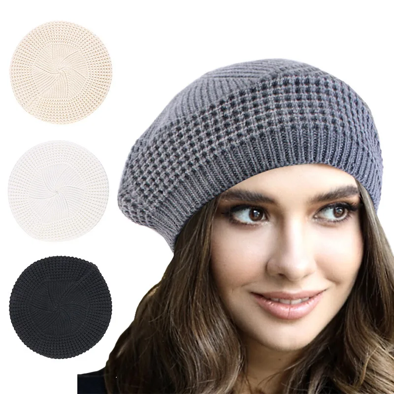 Beret Hats for Women Vintage Women's Knit Beret Cap Winter Hat Casual Elastic Solid Color Ladies Outdoor Warm
Beret Hats for Women Vintage Women's Knit Beret Cap Winter Hat Casual Elastic Solid Color Ladies Outdoor Warm
