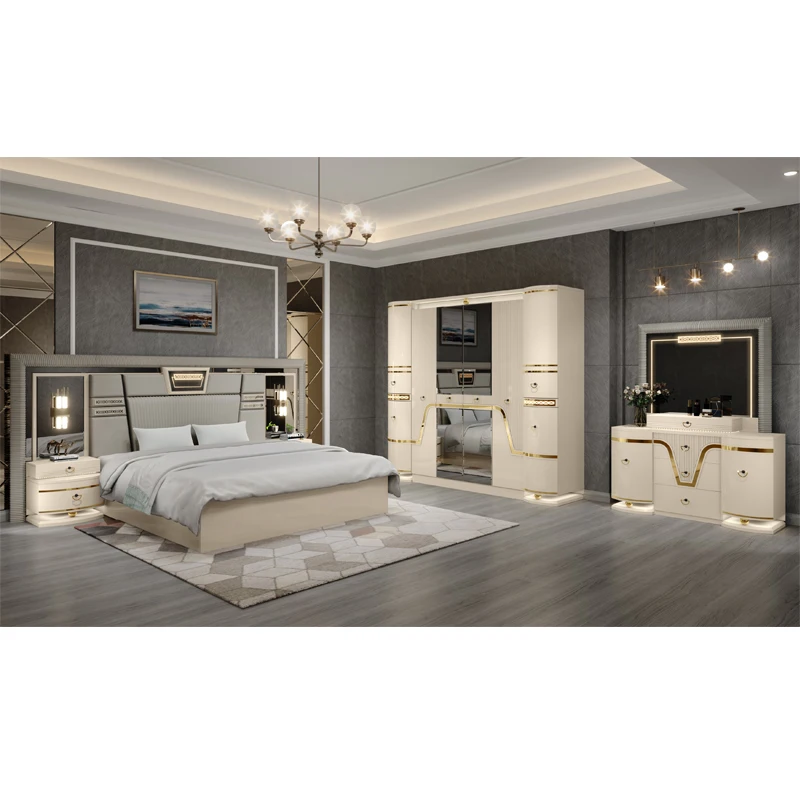 New Design Modern Wood Double Leather King Bed Set Home Master Bedroom Queen Bed All Wood Luxury Bedroom Set Furniture
New Design Modern Wood Double Leather King Bed Set Home Master Bedroom Queen Bed All Wood Luxury Bedroom Set Furniture