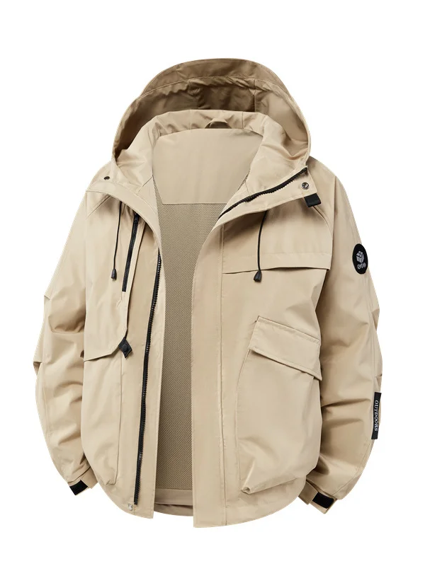 Мужская демисезонная куртка с капюшоном для активного отдыха, повседневная, универсальная, простая, из полиэстера, нейлона и синтетических волокон
Мужская демисезонная куртка с капюшоном для активного отдыха, повседневная, универсальная, простая, из полиэстера, нейлона и синтетических волокон