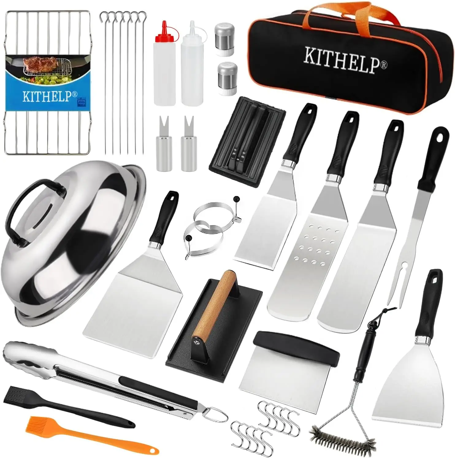 40PCS Griddle Accessories Kit, Flat Top Grill Accessories Set for , Griddle Spatula Set with Burger Press, Scraper, To
40PCS Griddle Accessories Kit, Flat Top Grill Accessories Set for , Griddle Spatula Set with Burger Press, Scraper, To
