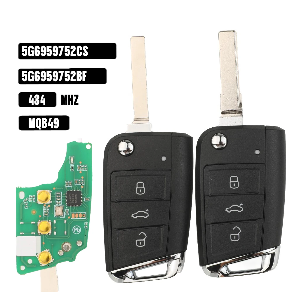 jingyuqin MQB49/5C 434mhz 3 Buttons Remote Car Key For Volkswagen VW Touran Tiguan Caravelle Multivan Jetta 2019-2021
jingyuqin MQB49/5C 434mhz 3 Buttons Remote Car Key For Volkswagen VW Touran Tiguan Caravelle Multivan Jetta 2019-2021