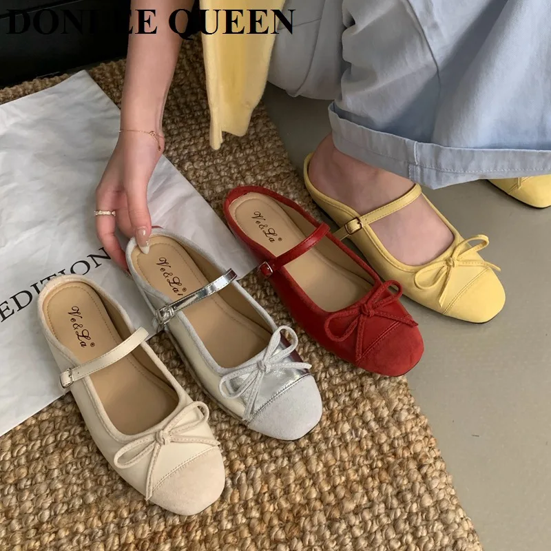 Fashion French Style Mary Janes Shoes Women Ballet Flats Inner Heightening Heels Gentle Butterfly Knot New Summer Mules Slippers
Fashion French Style Mary Janes Shoes Women Ballet Flats Inner Heightening Heels Gentle Butterfly Knot New Summer Mules Slippers