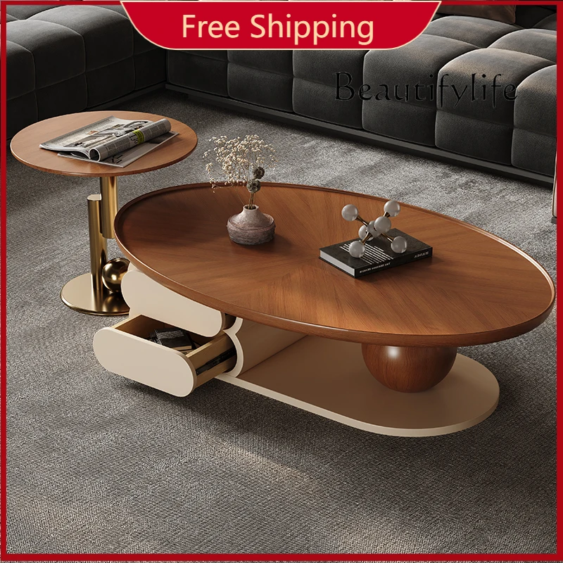 c Luxury Aesthetic Coffee Table Storage Minimalist Oval Side Tea Table Designer Wood Mesa De Centro Sala Living Room Furniture 
c Luxury Aesthetic Coffee Table Storage Minimalist Oval Side Tea Table Designer Wood Mesa De Centro Sala Living Room Furniture
