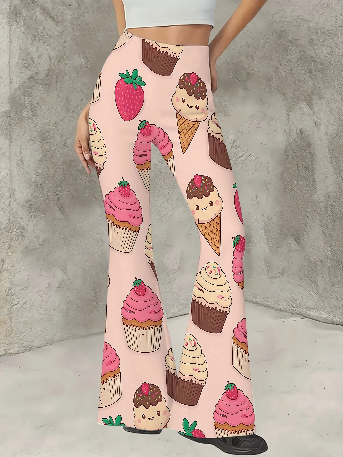 Y2K Graphic Print Flare Pants Women High Waist Knit Bell Bottom Trousers
Y2K Graphic Print Flare Pants Women High Waist Knit Bell Bottom Trousers