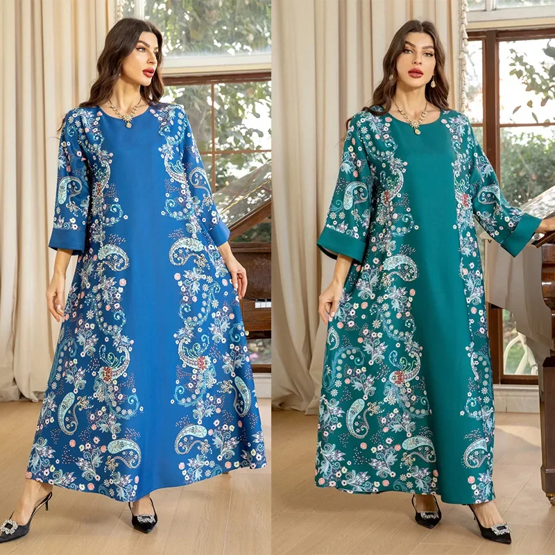 Elegant Arab Saudi Printing Pearls Long Dresses Galabiya Muslim Eid Women Abayas Islam Clothing Turkish African Kebaya 2025 New
Elegant Arab Saudi Printing Pearls Long Dresses Galabiya Muslim Eid Women Abayas Islam Clothing Turkish African Kebaya 2025 New