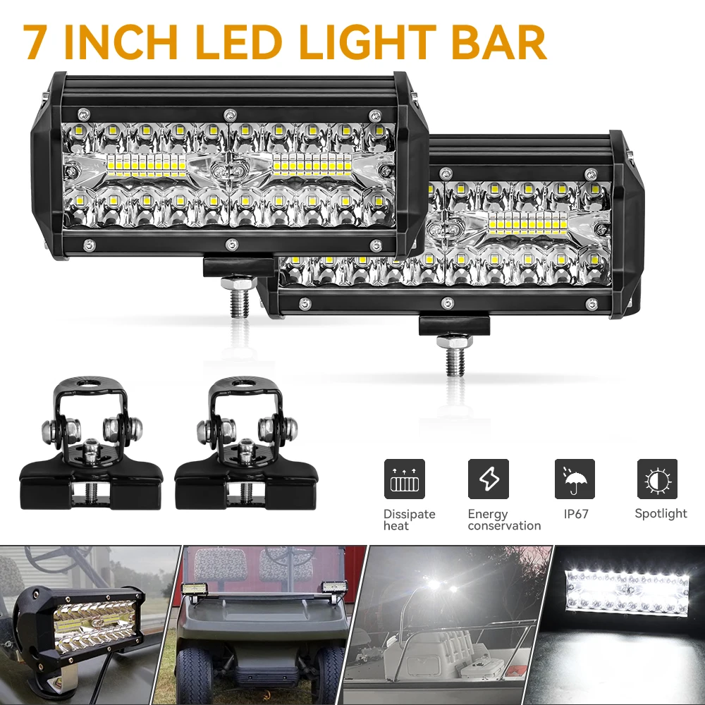 4x4 Off road Led Light Bar 120W/144W 12V 24V 7inch Driving Fog LED Work Lamp and bracket For Auto ATV SUV Tractor Boat
4x4 Off road Led Light Bar 120W/144W 12V 24V 7inch Driving Fog LED Work Lamp and bracket For Auto ATV SUV Tractor Boat
