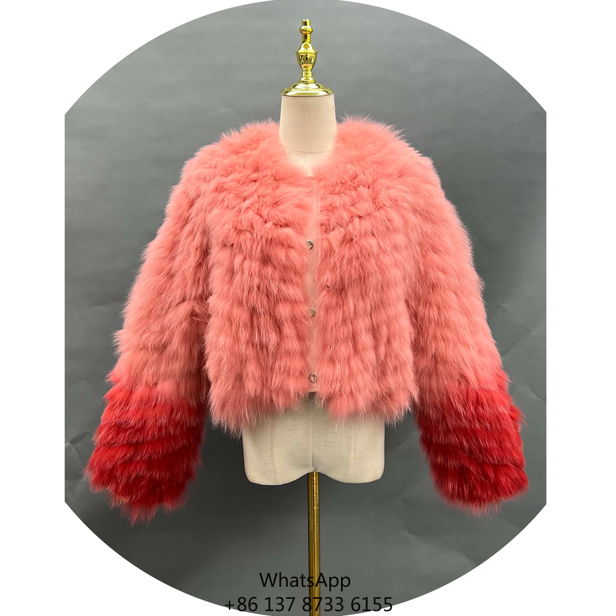 Fashion Dip Dye Women Long Sleeve Length Fade Color Knitted Real Fox Fur Coat Women
Fashion Dip Dye Women Long Sleeve Length Fade Color Knitted Real Fox Fur Coat Women
