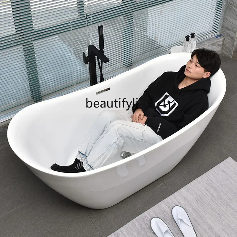 P Free-standing family adult hotel B & B bathtub acrylic special-shaped thin-sided bathtub
P Free-standing family adult hotel B & B bathtub acrylic special-shaped thin-sided bathtub