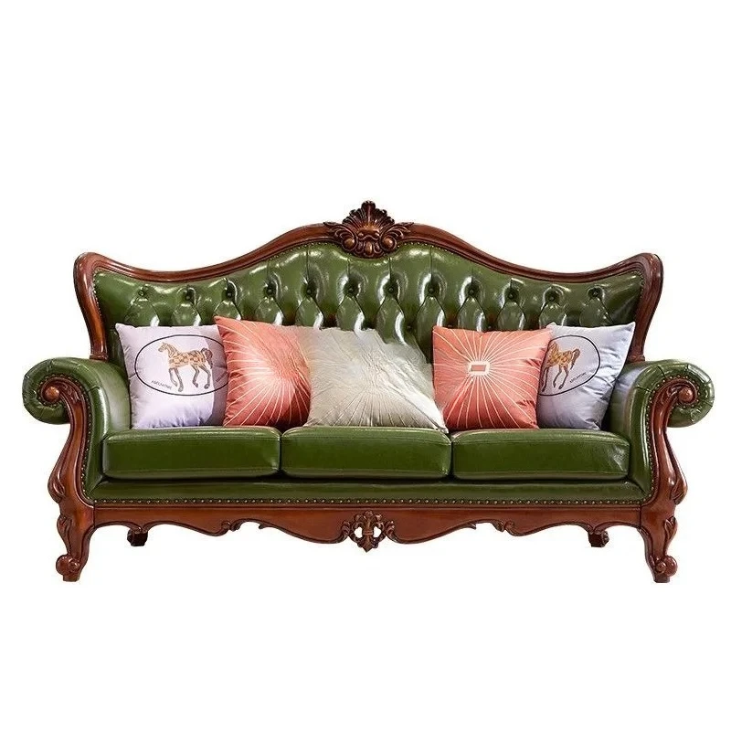 American leather sofa European solid wood soft bag buckle first layer cowhide large apartment
American leather sofa European solid wood soft bag buckle first layer cowhide large apartment