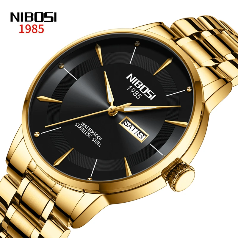 NIBOSI Fashion Men Quartz Watch Luxury Gold Stainless Steel Strap Waterproof Week Date Business Mens Watches Relogio Masculino
NIBOSI Fashion Men Quartz Watch Luxury Gold Stainless Steel Strap Waterproof Week Date Business Mens Watches Relogio Masculino