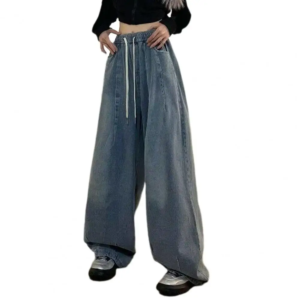 Two Side Pocket Jeans Vintage Wide Leg Denim Jeans with Elastic Waist Deep Crotch Pockets Women's Streetwear Fashion for Hip Hop
Two Side Pocket Jeans Vintage Wide Leg Denim Jeans with Elastic Waist Deep Crotch Pockets Women's Streetwear Fashion for Hip Hop
