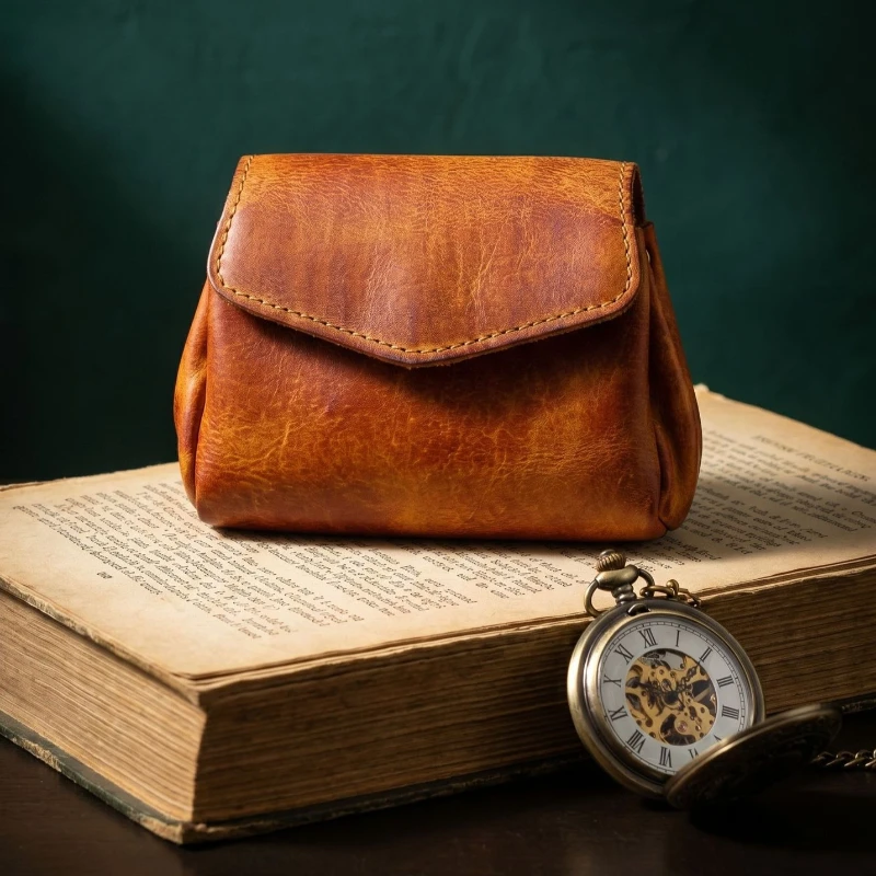 Brand Envelope Style Vegetable Tanned Leather Coin Purse, Secure Snap Closure Vintage Wallet, Compact Leather Card & Coin Holder
Brand Envelope Style Vegetable Tanned Leather Coin Purse, Secure Snap Closure Vintage Wallet, Compact Leather Card & Coin Holder
