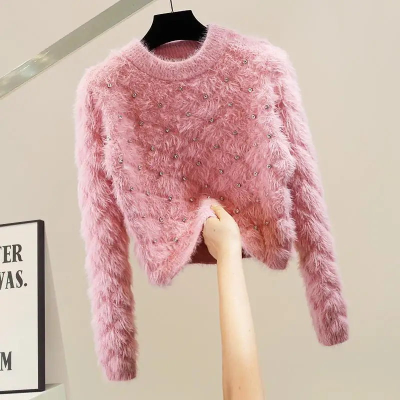 Soft Faux Fur Long Sve Sweater Heavy Embroidery Slim Fit Trendy Design Commute Sle Knitted Wool Blend Autumn Winter Top
Soft Faux Fur Long Sve Sweater Heavy Embroidery Slim Fit Trendy Design Commute Sle Knitted Wool Blend Autumn Winter Top