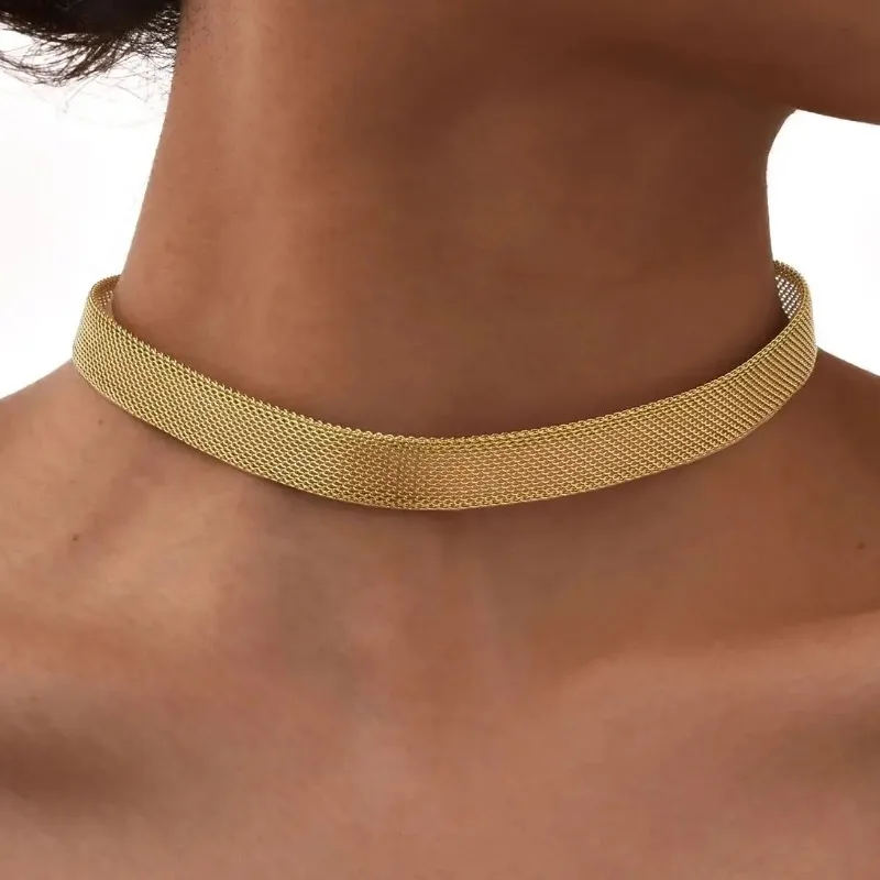 Gold Plated Hollow Mesh Choker Necklace Chain for Women Stainless Steel Waterproof Necklaces Fashion Jewelry Gift Gold Silver
Gold Plated Hollow Mesh Choker Necklace Chain for Women Stainless Steel Waterproof Necklaces Fashion Jewelry Gift Gold Silver