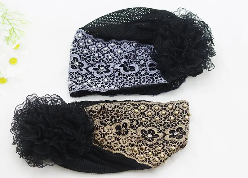 Gold Beading Turban Lace Flower Beanies Muslim Women Underscarf Hair Care Bonnet Headscarf Islamic Head Wrap Ninja Cap Turbante
Gold Beading Turban Lace Flower Beanies Muslim Women Underscarf Hair Care Bonnet Headscarf Islamic Head Wrap Ninja Cap Turbante