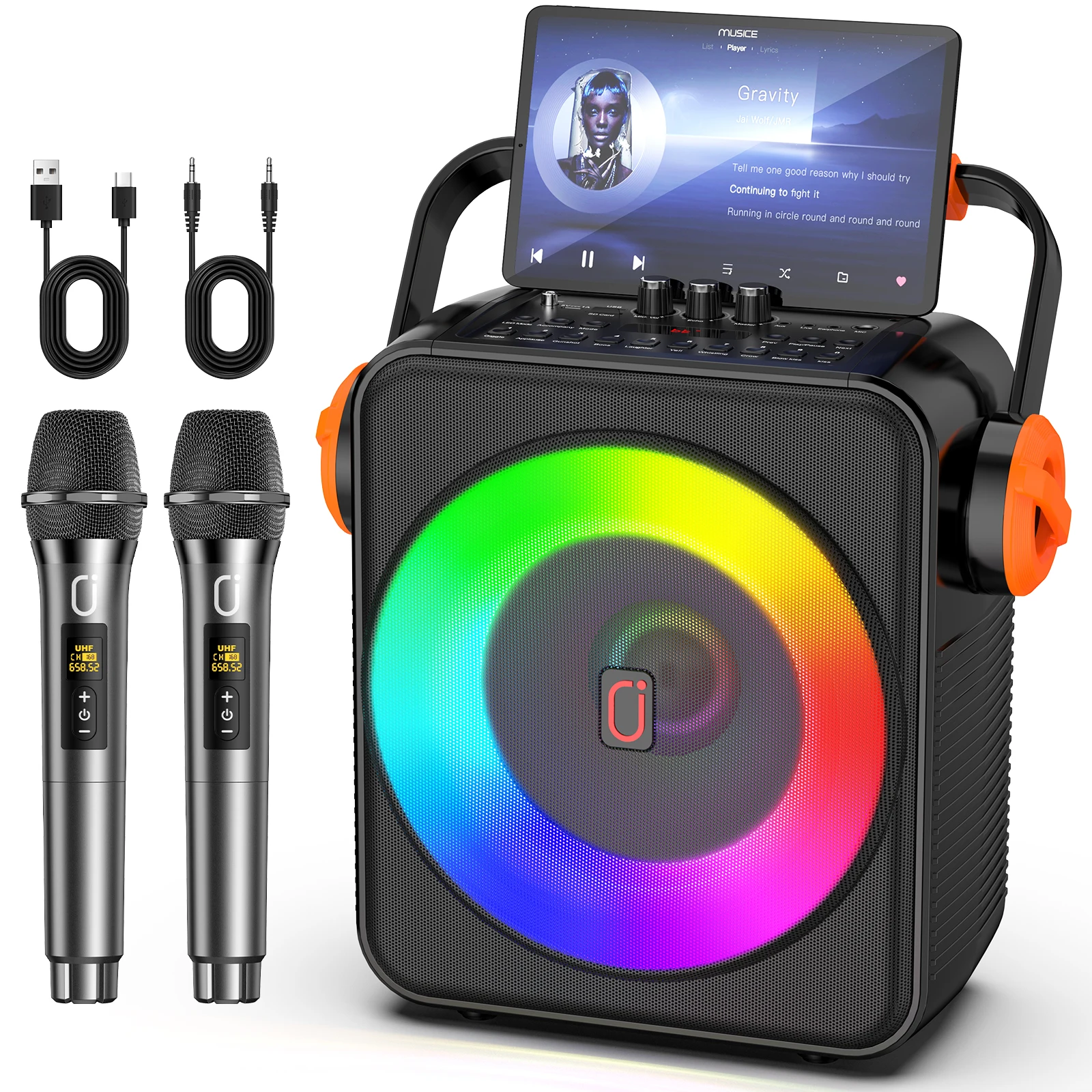 S66 Karaoke Machine with 6.5" Speaker & Instrumental Mode, PA System with Echo Adjustment, Support TWS/TF Card/USB/AUX/Live
S66 Karaoke Machine with 6.5" Speaker & Instrumental Mode, PA System with Echo Adjustment, Support TWS/TF Card/USB/AUX/Live