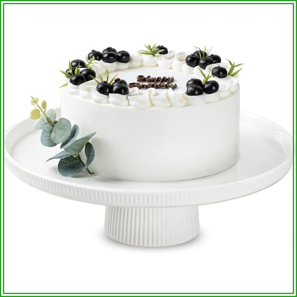 13 Inch Ceramic Cake Stand with Pedestal - White Round Plate for Dessert Table, Wedding, Birthday, Baby Shower, Tea Party
13 Inch Ceramic Cake Stand with Pedestal - White Round Plate for Dessert Table, Wedding, Birthday, Baby Shower, Tea Party