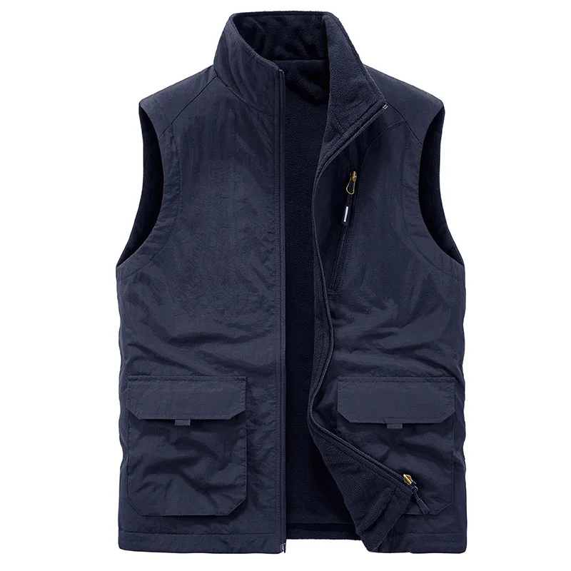 Double-sided Fleece Multi-pocket Vest Outdoor Windproof Stand-up Collar Vest Fishing Photography Large Size Vest Men
Double-sided Fleece Multi-pocket Vest Outdoor Windproof Stand-up Collar Vest Fishing Photography Large Size Vest Men