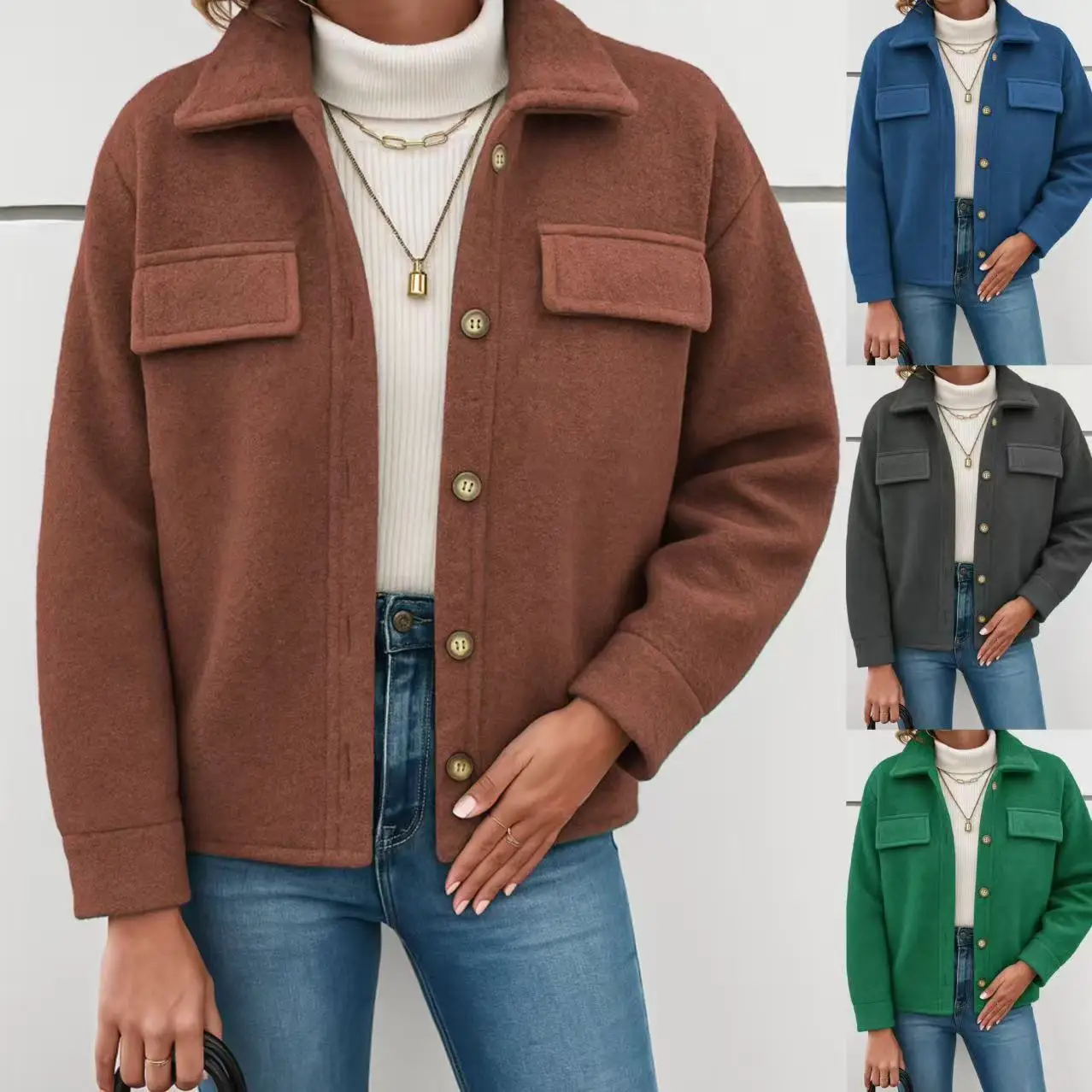 Осенне-зимняя куртка женская повседневная темпераментная женская однотонная шерстяная куртка в стиле ретро Capispalla 여성 자켓
Осенне-зимняя куртка женская повседневная темпераментная женская однотонная шерстяная куртка в стиле ретро Capispalla 여성 자켓