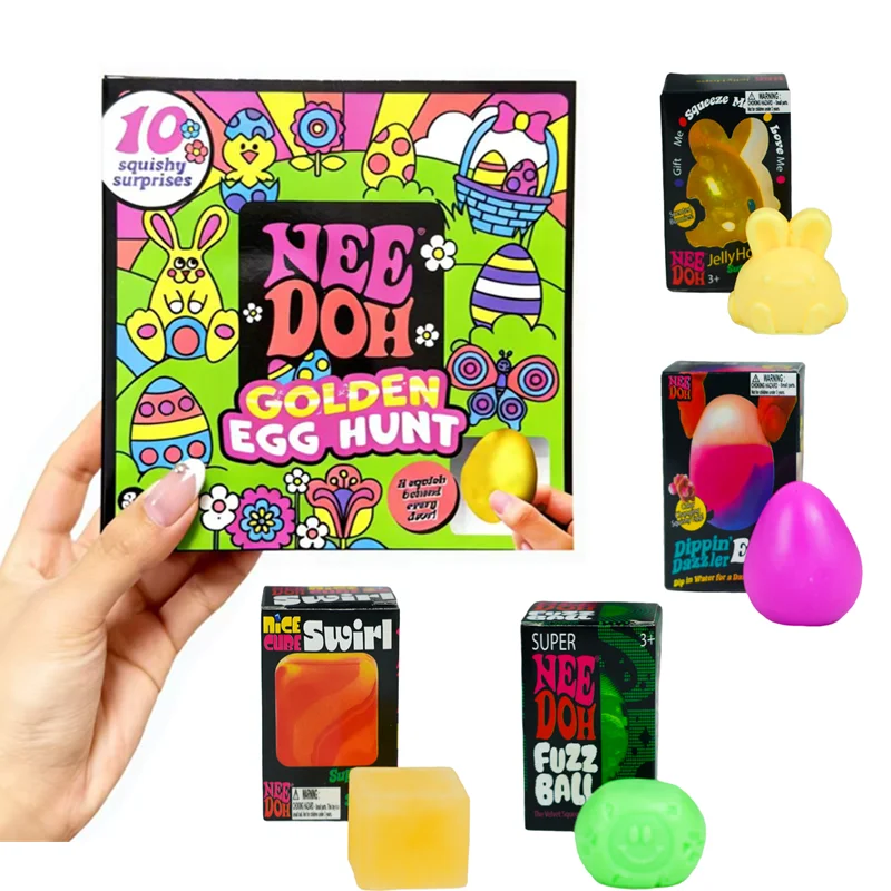 HOT Mystery BoxCaja Sorpresa Needoh Super NeeDoh Fuzz Ball Jelly Hops Dippin' Dazzler Eggs Super Solid Squish Easter theme
HOT Mystery BoxCaja Sorpresa Needoh Super NeeDoh Fuzz Ball Jelly Hops Dippin' Dazzler Eggs Super Solid Squish Easter theme