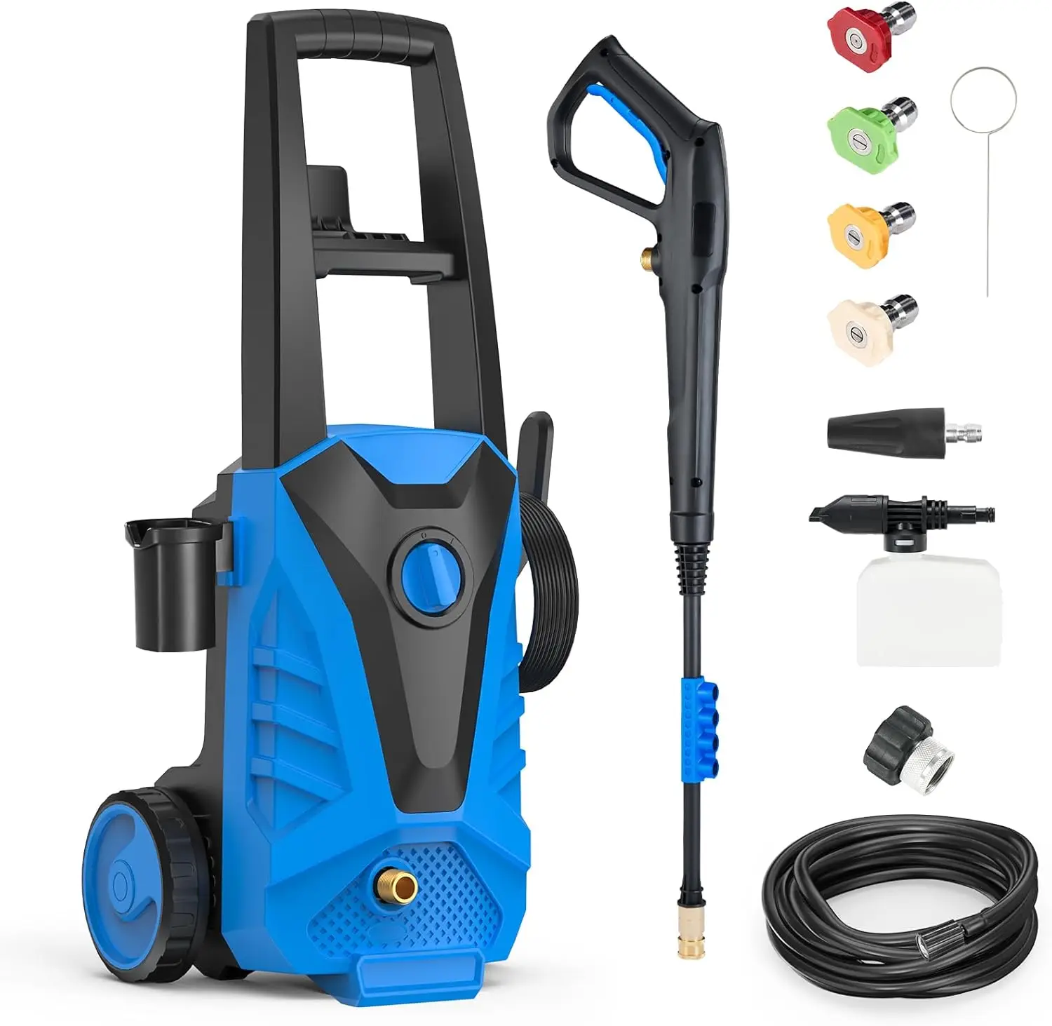 Electric Pressure Washer, 2.0 GPM with Foam Cannon & 5 Nozzles for Decks, Fences, Patios
Electric Pressure Washer, 2.0 GPM with Foam Cannon & 5 Nozzles for Decks, Fences, Patios