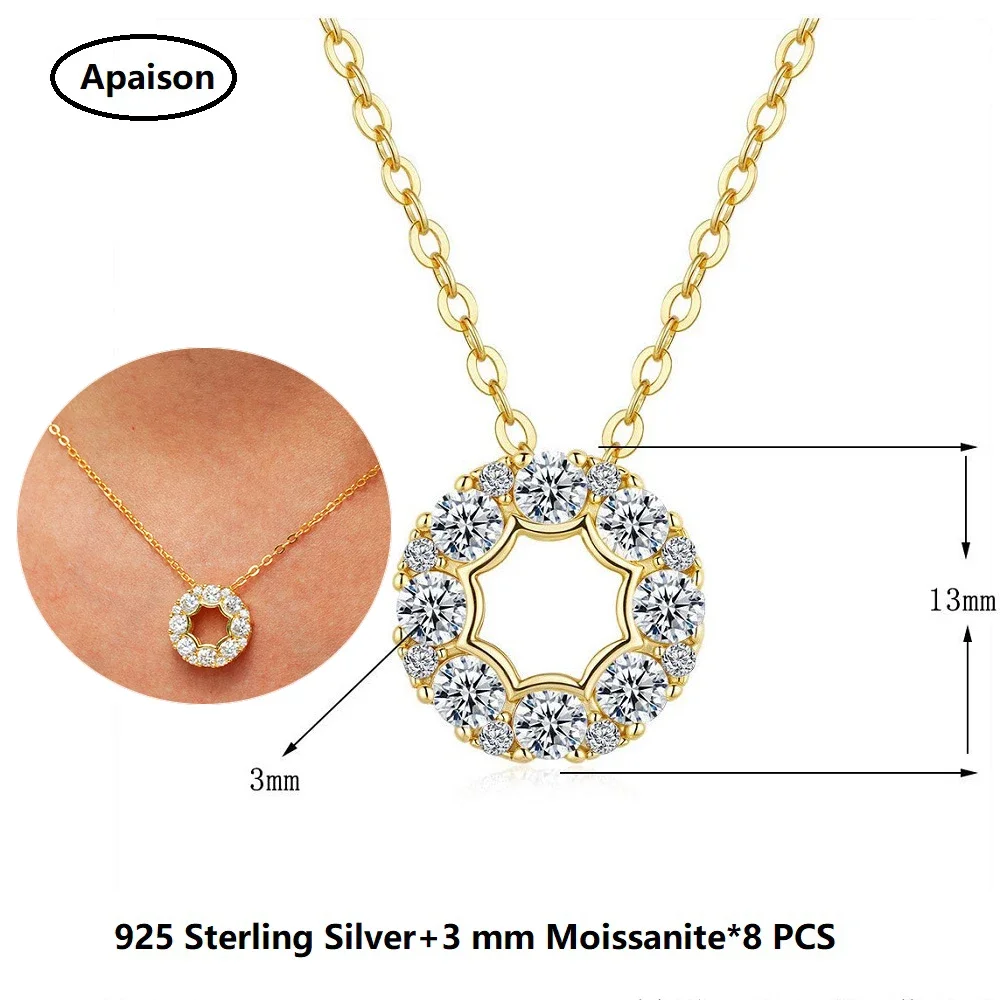 Apaison Full 3 mm Round Moissanite Pendant For Women 14K Gold Plated Necklace Wedding Engagement Anniversary Fine Jewelry
Apaison Full 3 mm Round Moissanite Pendant For Women 14K Gold Plated Necklace Wedding Engagement Anniversary Fine Jewelry