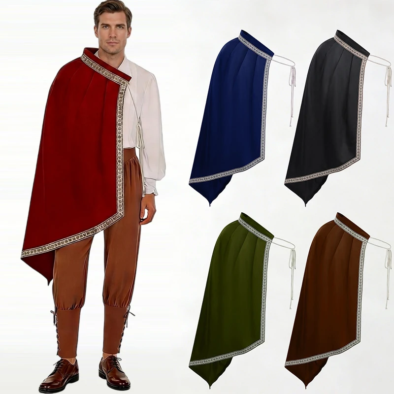 Men Medieval Knight Cloak Half Shoulder Drawstring Collar Renaissance Warrior Shawl Halloween Samurai Gladiator Cosplay Costume
Men Medieval Knight Cloak Half Shoulder Drawstring Collar Renaissance Warrior Shawl Halloween Samurai Gladiator Cosplay Costume