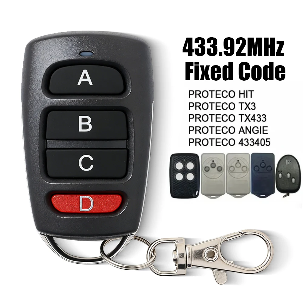 Universal Garage Door Remote Control Clone PROTECO HIT TX3 TX433 ANGIE 433405 Transmitter 433mhz Fixed Code
Universal Garage Door Remote Control Clone PROTECO HIT TX3 TX433 ANGIE 433405 Transmitter 433mhz Fixed Code