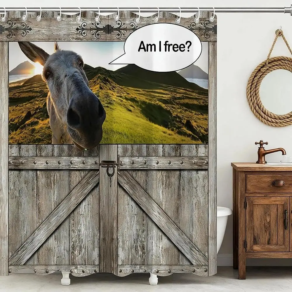 Funny Donkey Shower Curtain,Retro Farmhouse Farm Bathroom Curtains,Animal Waterproof Polyester Fabric Bath Curtain Decor
Funny Donkey Shower Curtain,Retro Farmhouse Farm Bathroom Curtains,Animal Waterproof Polyester Fabric Bath Curtain Decor