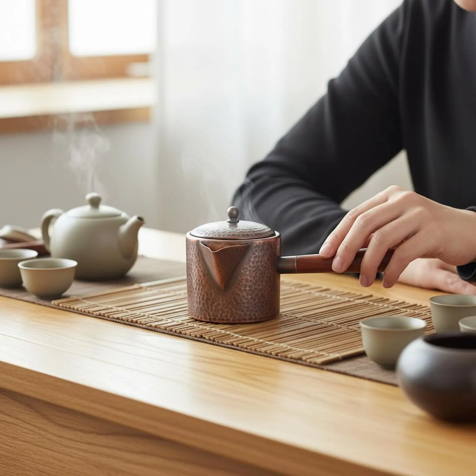 Authentic Coppery Metal Kettle Uncoated Interior Stovetop Water Pot Teaware Dripless Spout
Authentic Coppery Metal Kettle Uncoated Interior Stovetop Water Pot Teaware Dripless Spout