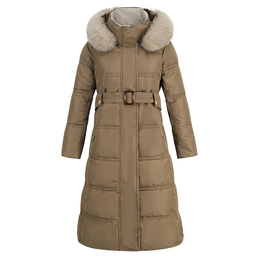 Winter Women Winter Hooded Down Jacket Fur Neck Large Fur Collar Long Coat with Belt Warm Coat Female Slim Coat Clothing
Winter Women Winter Hooded Down Jacket Fur Neck Large Fur Collar Long Coat with Belt Warm Coat Female Slim Coat Clothing