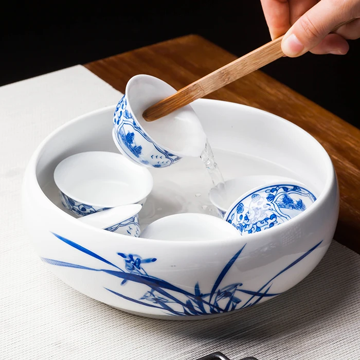 Hand-Painted Ceramic Large Tea Wash Writing-Brush Washer Blue and White Utensils Zero Matching Cup Cleaner Tea Basin Washing
Hand-Painted Ceramic Large Tea Wash Writing-Brush Washer Blue and White Utensils Zero Matching Cup Cleaner Tea Basin Washing