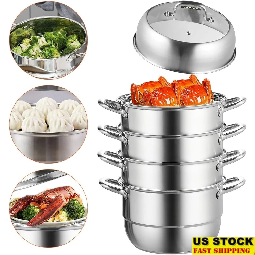 5 Tier Steamer Pot Set 30cm Food Steamer Cooking 10QT Stainless Steel Stock Pot Vegetable Cookware Multi-functional Kitchen
5 Tier Steamer Pot Set 30cm Food Steamer Cooking 10QT Stainless Steel Stock Pot Vegetable Cookware Multi-functional Kitchen