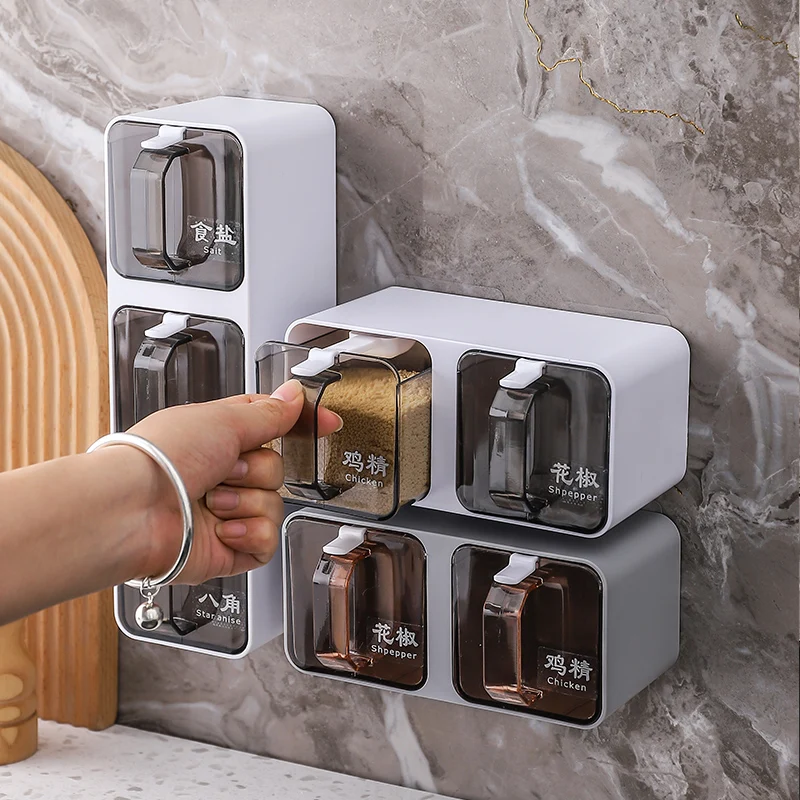 Kitchen Shelf Wall Mounted Seasoning Box Plastic Punch Free Drawer Salt Storage Box
Kitchen Shelf Wall Mounted Seasoning Box Plastic Punch Free Drawer Salt Storage Box