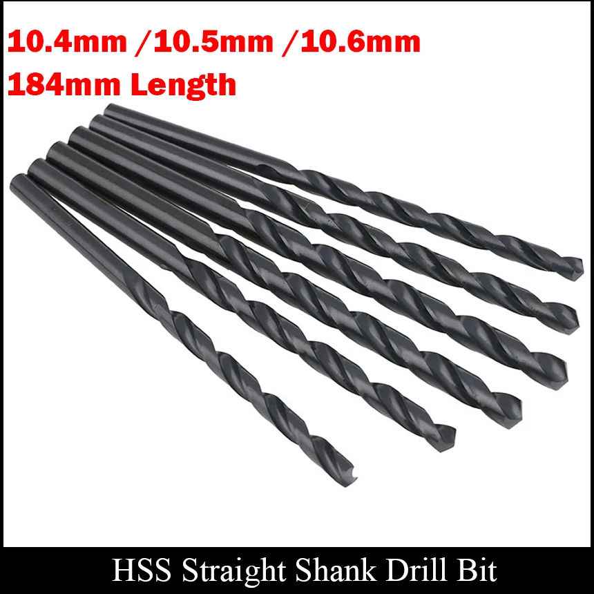 10.4mm 10.5mm 10.6mm 184mm Length Metal Wood AL High Speed Steel HSS Fully Ground Black Finished Straight Shank Twist Drill Bit
10.4mm 10.5mm 10.6mm 184mm Length Metal Wood AL High Speed Steel HSS Fully Ground Black Finished Straight Shank Twist Drill Bit