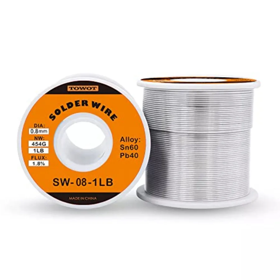 TOWOT Tin Lead Rosin Core Solder Wire for Electrical Soldering Content 1.8% Solder Flux Sn60-Pb40
TOWOT Tin Lead Rosin Core Solder Wire for Electrical Soldering Content 1.8% Solder Flux Sn60-Pb40