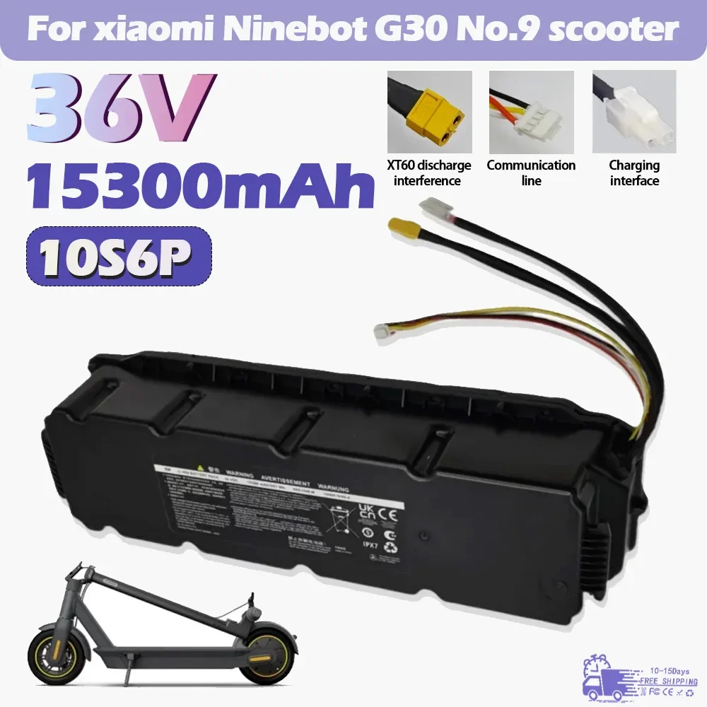36V 15.3Ah 10S6P 15300mAh Replacement Li-ion Battery Pack with BMS For Xiaomi Ninebot G30 MAX No. 9 Electric Scooter Special
36V 15.3Ah 10S6P 15300mAh Replacement Li-ion Battery Pack with BMS For Xiaomi Ninebot G30 MAX No. 9 Electric Scooter Special