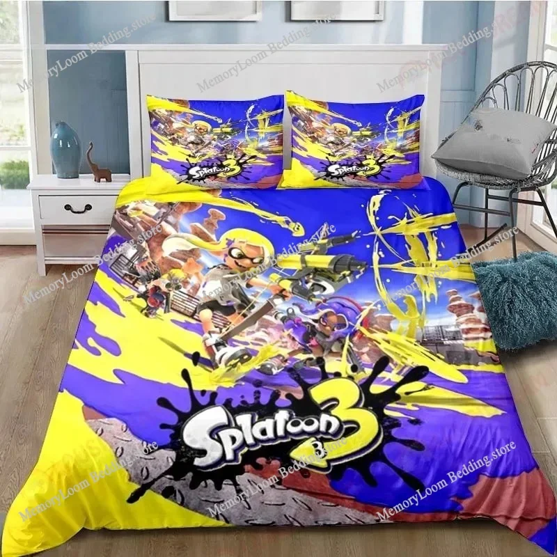 Cartoon game S-Splatoon Duvet Cover Pillowcase Bedding Set Pillowcase Queen Bed Comforter Sets Quilt Cover Fashion Art Duvet
Cartoon game S-Splatoon Duvet Cover Pillowcase Bedding Set Pillowcase Queen Bed Comforter Sets Quilt Cover Fashion Art Duvet