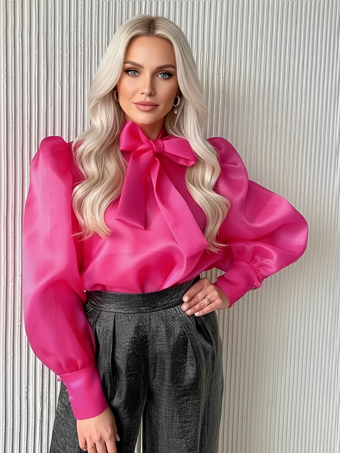 Women's See-through Shirt Blouse Lace-up Bow Neck Puff Long Sleeve Spring Streetwear Elegant Office Ladies Blouse Plus Size
Women's See-through Shirt Blouse Lace-up Bow Neck Puff Long Sleeve Spring Streetwear Elegant Office Ladies Blouse Plus Size